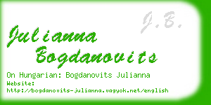 julianna bogdanovits business card